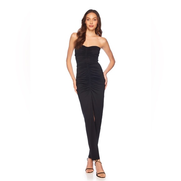 Susana Monaco NWT Center Gathered Tube Dress in Black - Picture 1 of 5